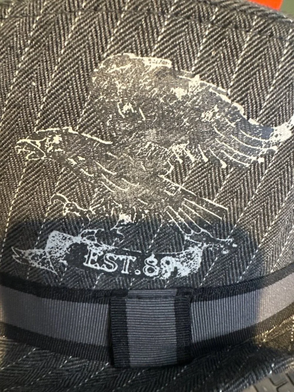 Peace Est. 1989 Kids Gray Herringbone Fedora Trilby Hat Youth M 7-1/8 Eagle